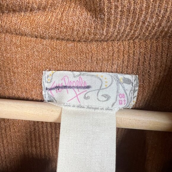 Free People Woodstock Brushed Plaid Poncho Cape Pink Brown One Size Fall Cozy - Picture 4 of 10